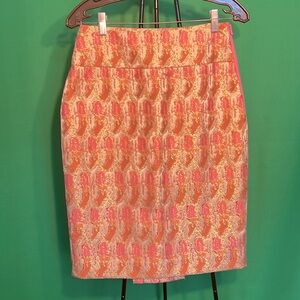 Pink Tartan Gorgeous Pencil Skirt Bright Yellow/Pink Colors Slit at the Back